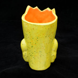 Terrible Tiki Mug, Speckled Yellow with Orange