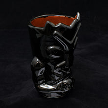 Load image into Gallery viewer, Terrible Tiki Mug, Gloss Black with Blood Red