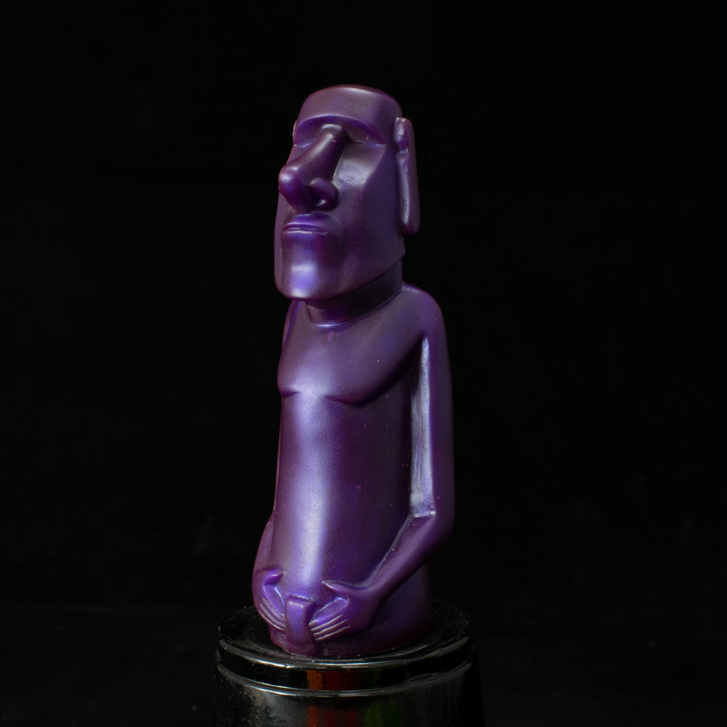 Mini Moai Figure, Purple Blue Pearl