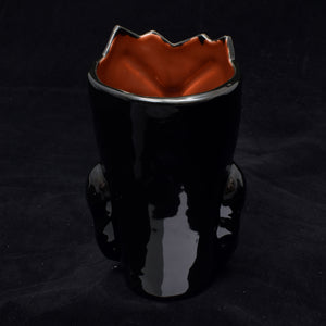 Terrible Tiki Mug, Gloss Black with Blood Red