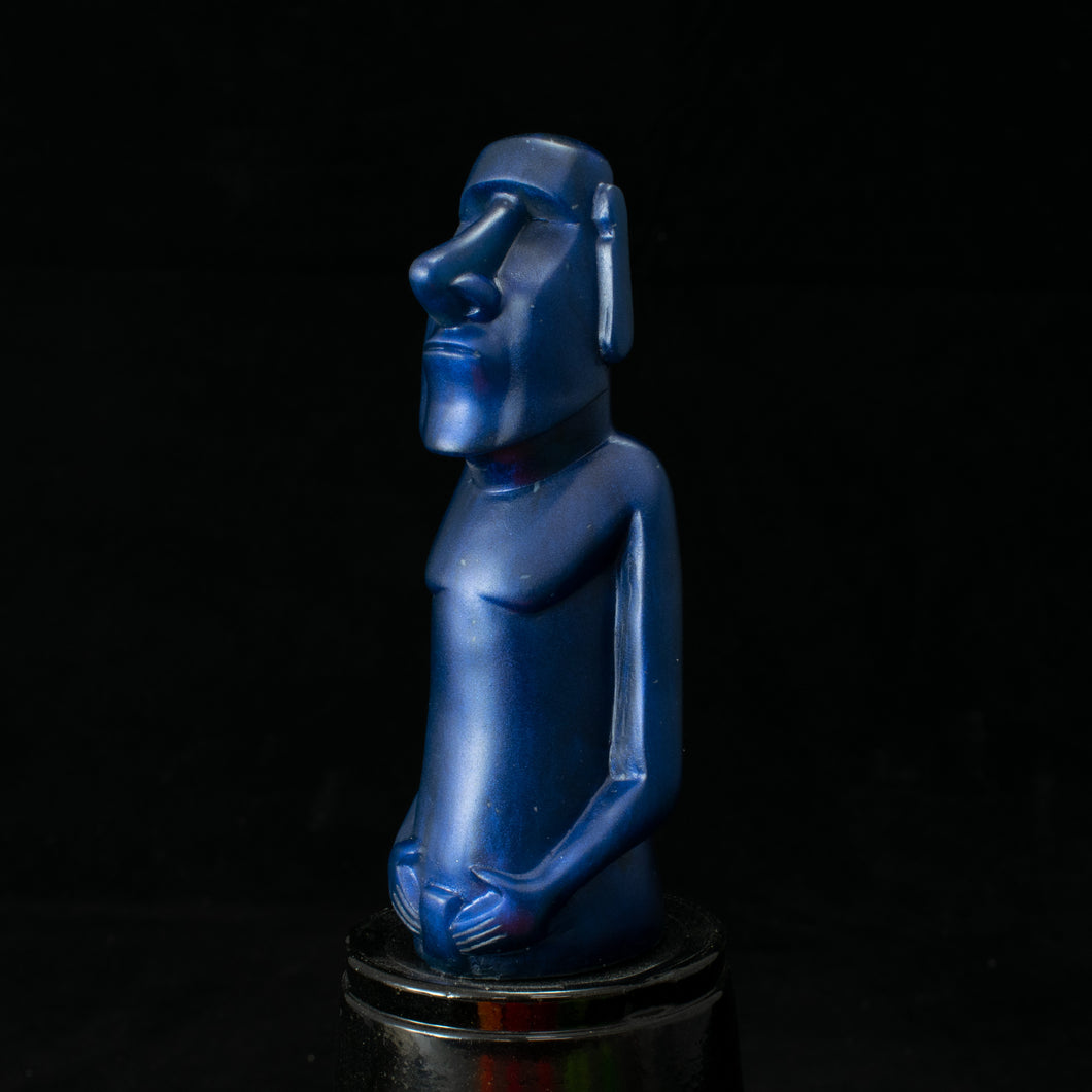 Mini Moai Figure, Navy Blue Pearl