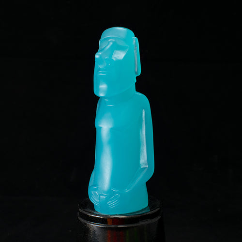 Mini Moai Figure, Blue Ice Glow in the Dark