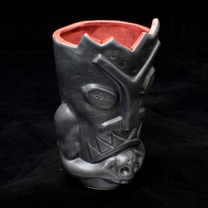 Terrible Tiki Mug, Matte Dark Grey with Red