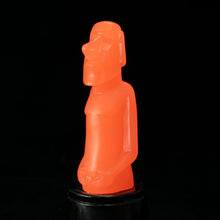 Load image into Gallery viewer, Mini Moai Figure, Orange Sherbet Glow in the Dark