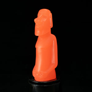 Mini Moai Figure, Orange Sherbet Glow in the Dark