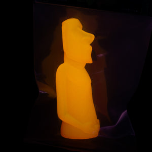 Mini Moai Figure, Orange Sherbet Glow in the Dark