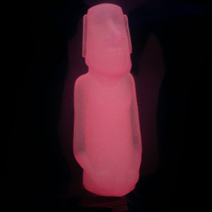 Mini Moai Figure, Pink Glow in the Dark