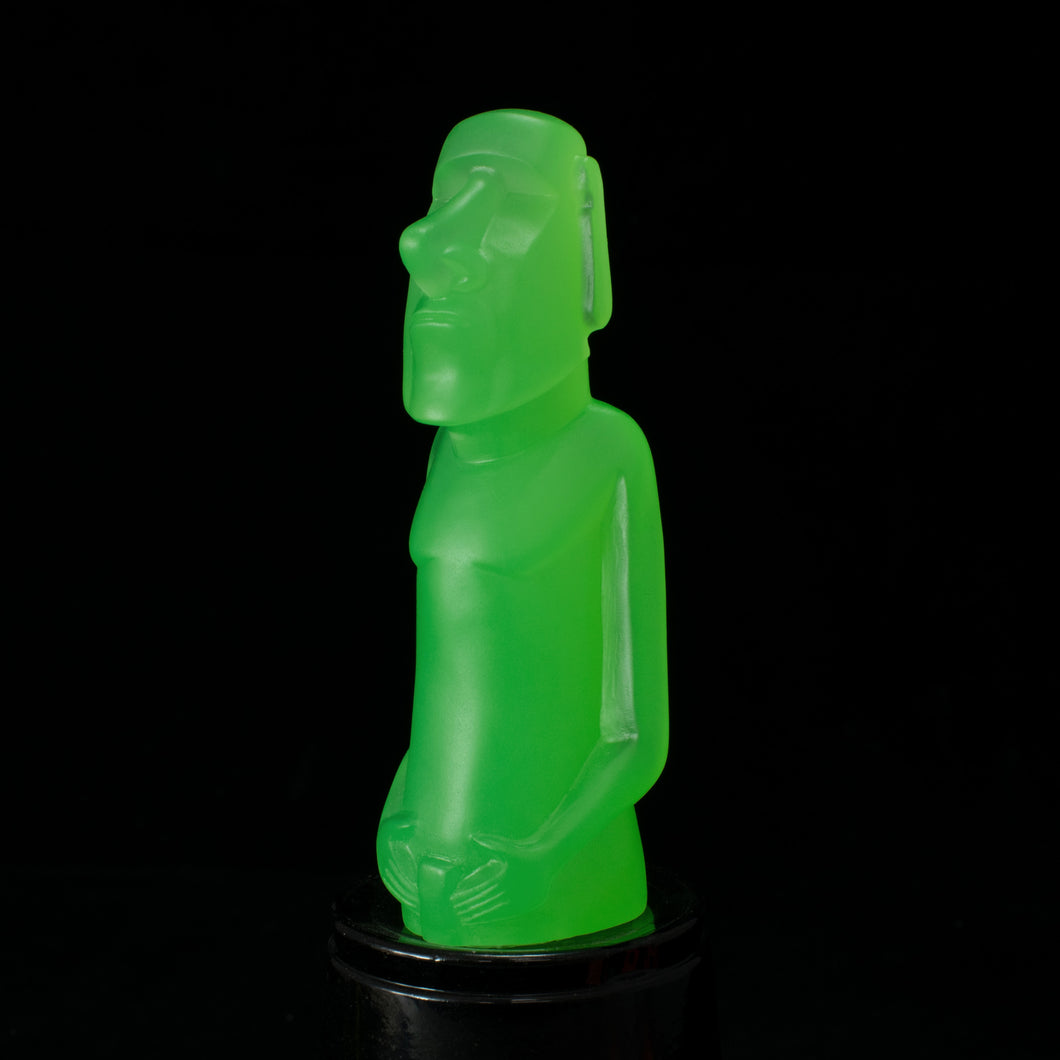 Mini Moai Figure, Green Ice Glow in the Dark
