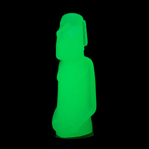 Mini Moai Figure, Green Ice Glow in the Dark