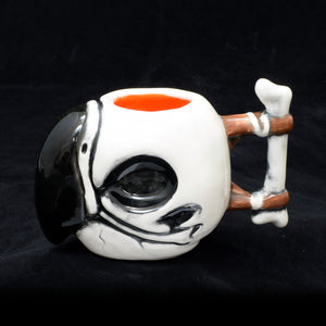 Parrot Skull Tiki Mug, Gloss with Orange