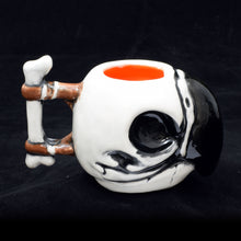 Load image into Gallery viewer, Parrot Skull Tiki Mug, Gloss with Orange