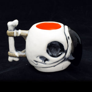 Parrot Skull Tiki Mug, Matte with Orange