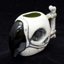 Load image into Gallery viewer, Parrot Skull Tiki Mug, Matte with Green Speckle