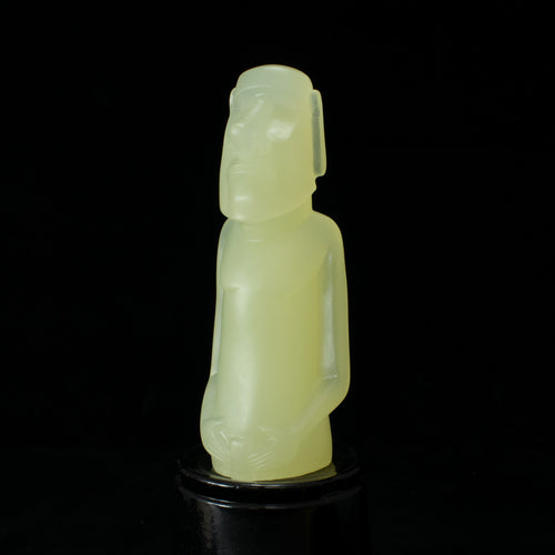 Mini Moai Figure, Glow in the Dark Green