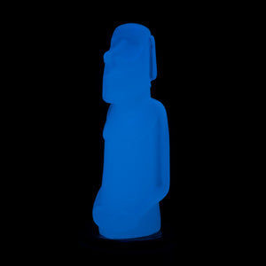 Mini Moai Figure, Glow in the Dark Blue