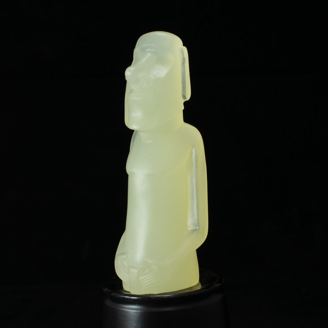 Mini Moai Figure, Glow in the Dark Aqua
