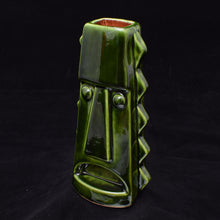 Load image into Gallery viewer, Tall Spiky Tiki Mug, Green with Brick Red
