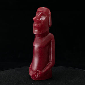Mini Moai Figure, Red Holo Glitter