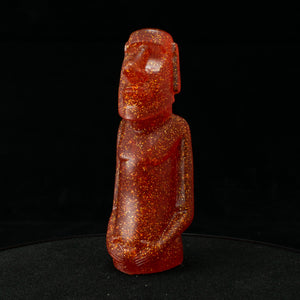 Mini Moai Figure, Valencia Gold Glitter