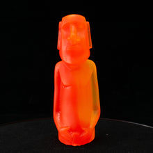 Load image into Gallery viewer, Mini Moai Figure, Neon Red and Yellow Swirl