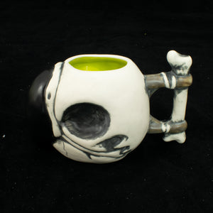 Parrot Skull Tiki Mug, Matte with Chartreuse Green