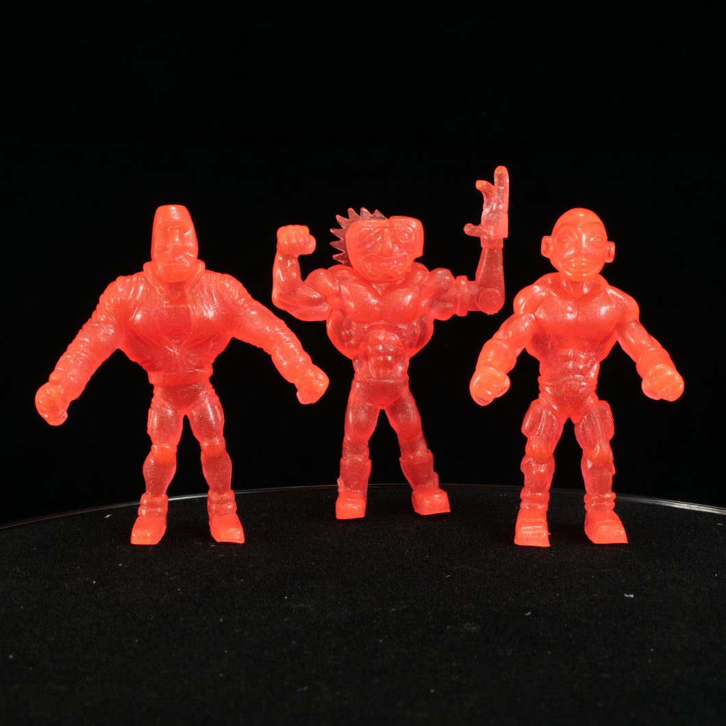 Tiki Melee T.I.K.I. Series 2 figures, Set of 3, Neon Red Pearl