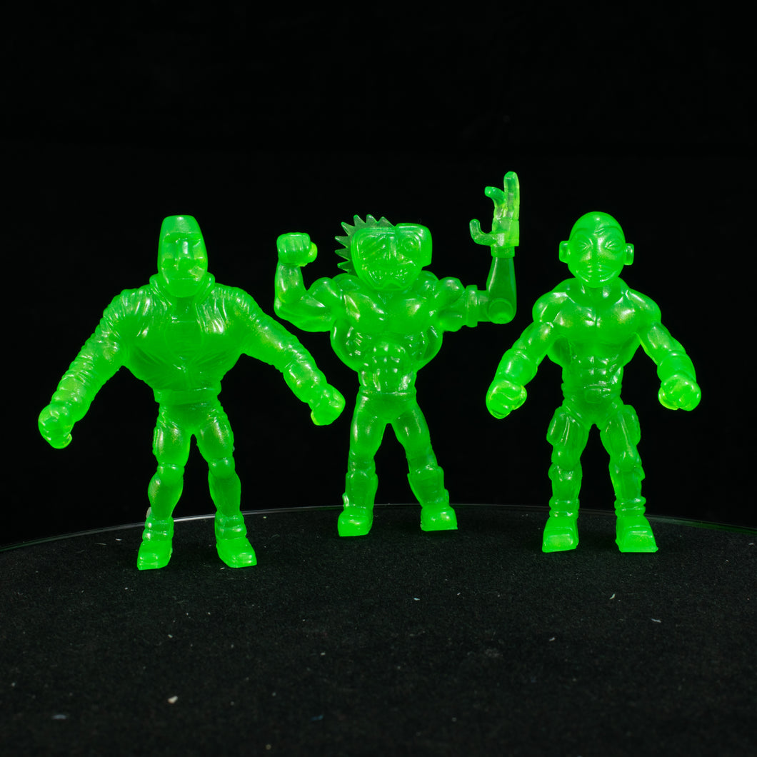 Tiki Melee T.I.K.I. Series 2 figures, Set of 3, Neon Green