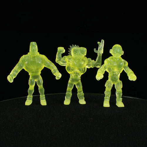 Tiki Melee T.I.K.I. Series 2 figures, Set of 3, Glow In the Dark Yellow