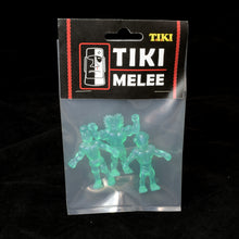 Load image into Gallery viewer, Tiki Melee T.I.K.I. figures One Off, Set of 3, Turquoise Interference Purple