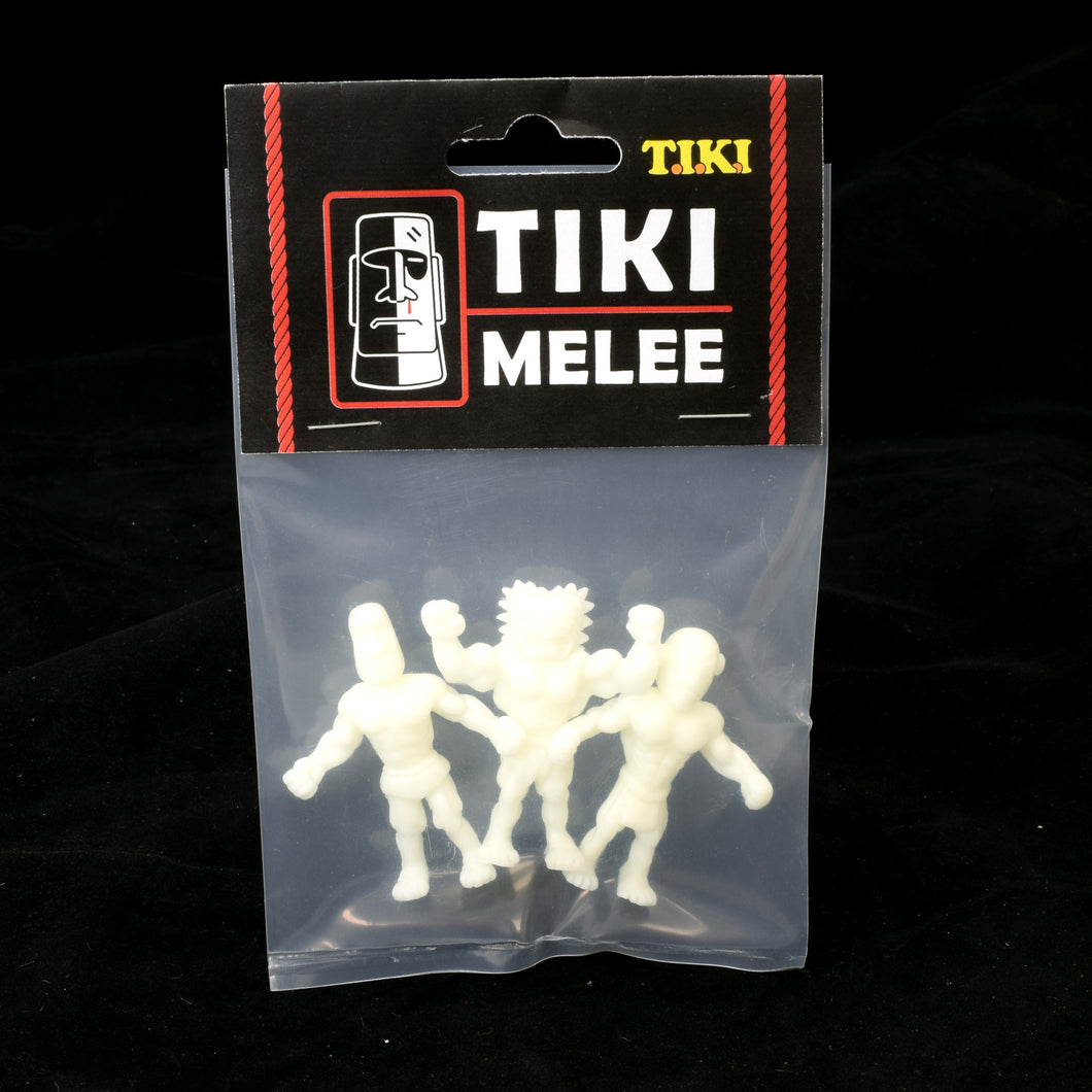 Tiki Melee T.I.K.I. figures One Off, Set of 3, White color