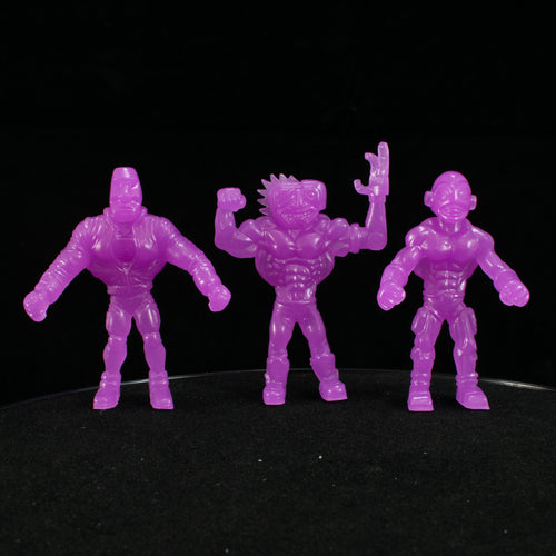 Tiki Melee T.I.K.I. Series 2 figures, Set of 3, Glow in the Dark Purple