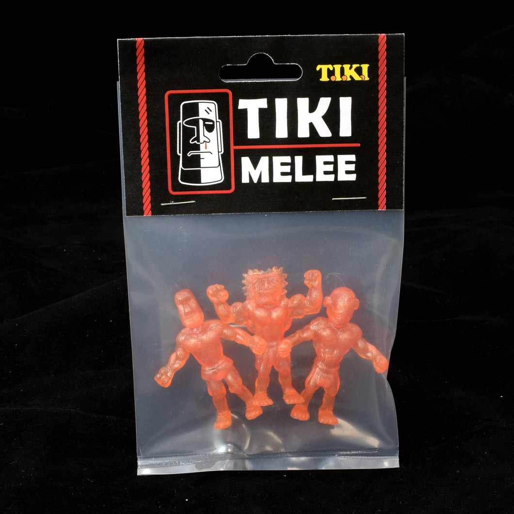 Tiki Melee T.I.K.I. figures One Off, Set of 3, Orange Macro Pearl