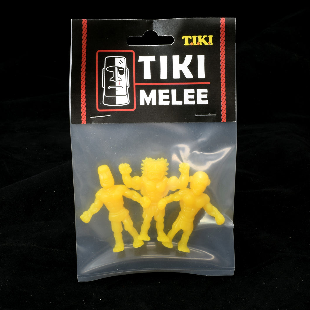 Tiki Melee T.I.K.I. figures One Off, Set of 3, Yellow color