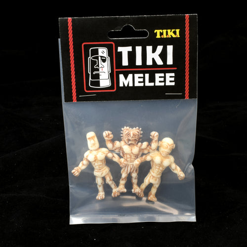 Tiki Melee T.I.K.I. figures One Off, Set of 3, Bone Finish