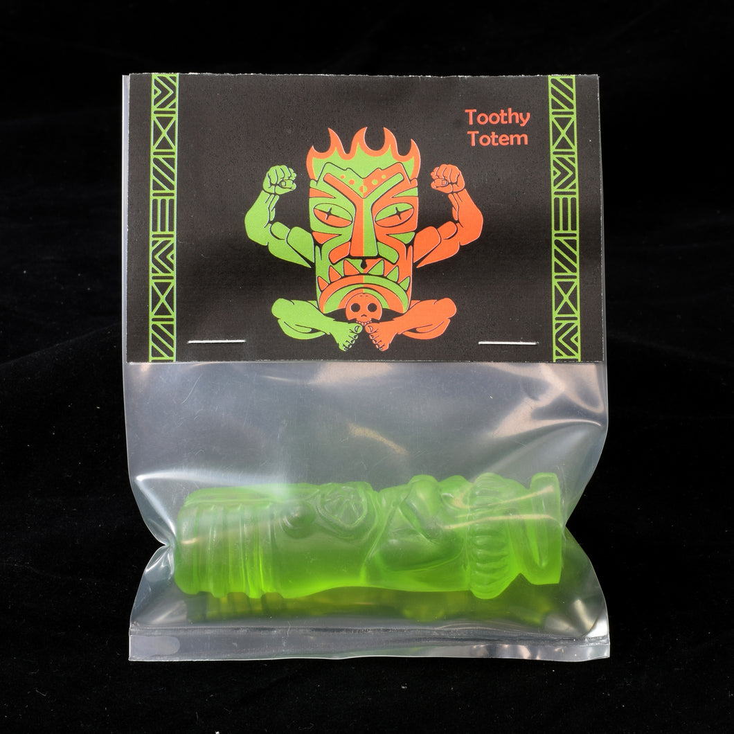 Toothy Tiki Totem Minifigure One Off, Translucent Green