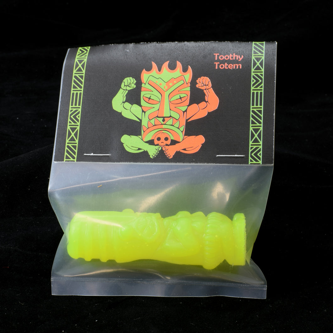 Toothy Tiki Totem Minifigure One Off, Fluorescent Yellow