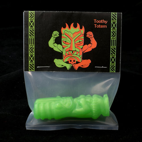 Toothy Tiki Totem Minifigure One Off, Green Apple Pearl