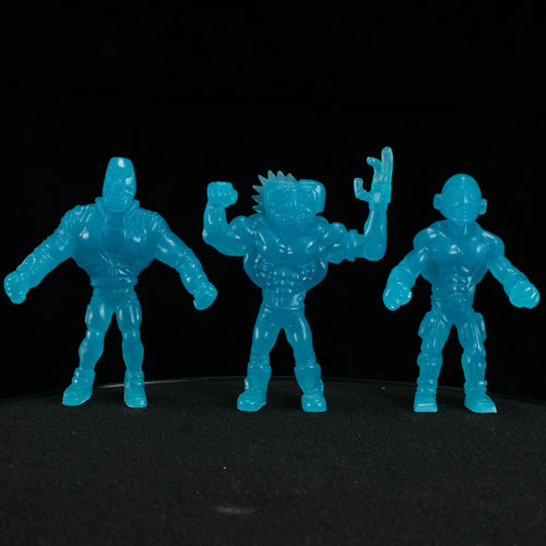 Tiki Melee T.I.K.I. Series 2 figures, Set of 3, Glow In the Dark Ice Blue