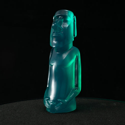 Mini Moai Figure, Baja Blue Crystal