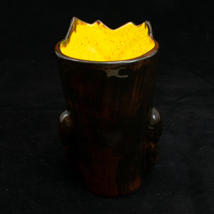 Terrible Tiki Mug, Gloss Black and Red with Yellow Speckle