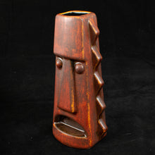 Load image into Gallery viewer, Tall Spiky Tiki Mug, Matte Lava Red Wipe Away with Black Interior