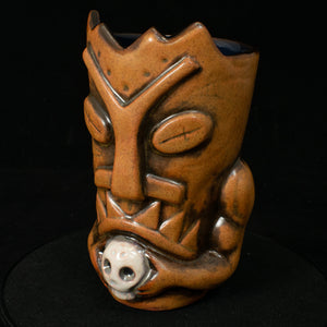 Terrible Tiki Mug, Terra Cotta spice with Black Interior
