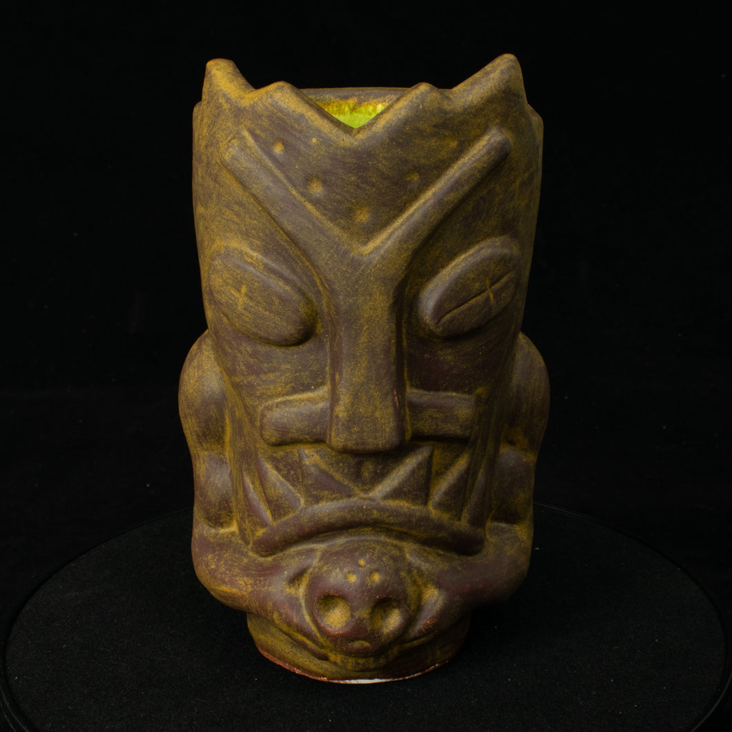 Terrible Tiki Mug, Rusted Iron with Green Interior