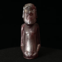 Load image into Gallery viewer, Mini Moai Figure, Pewter and Blood Red Swirl