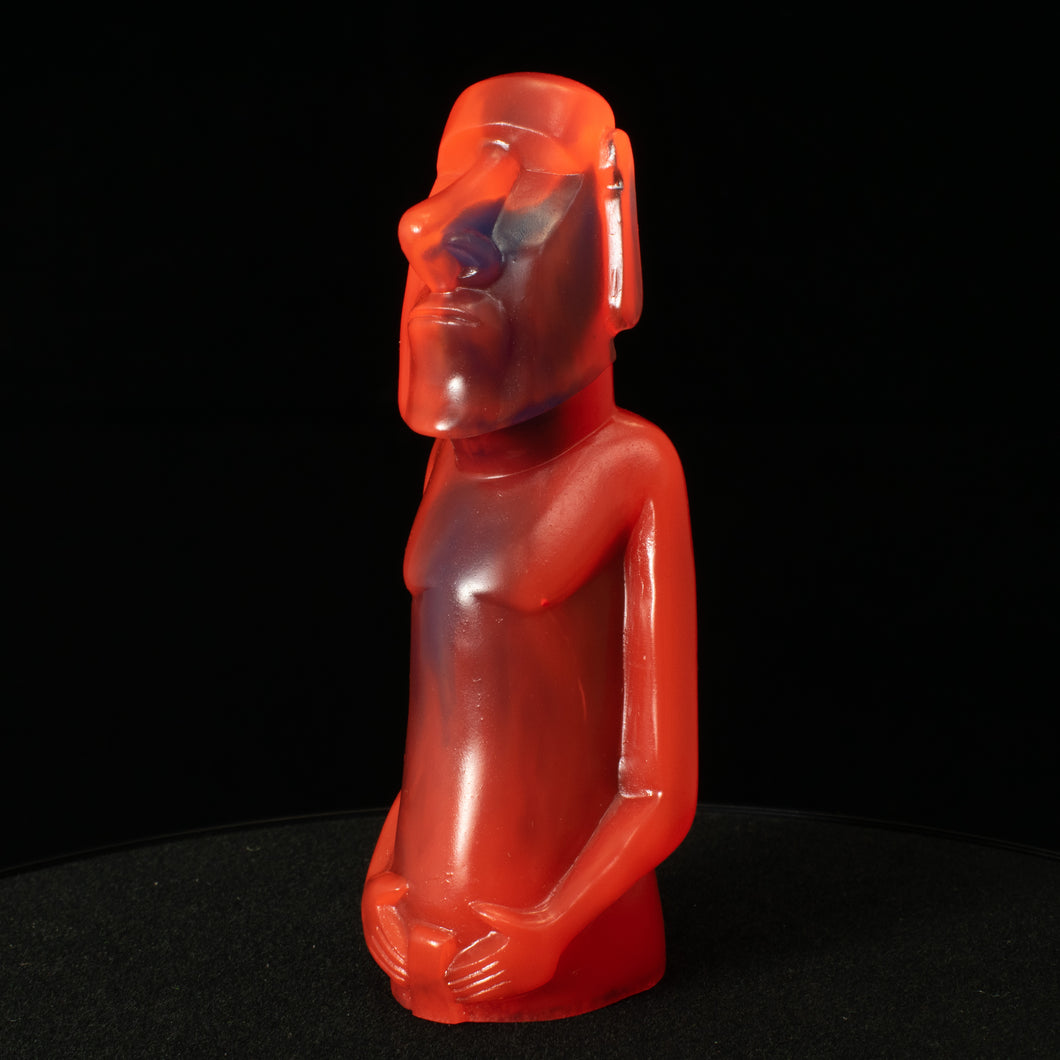 Mini Moai Figure, Neon Galaxy Swirl