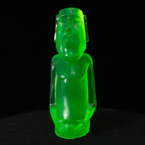 Mini Moai Figure, Neon Green Swirl