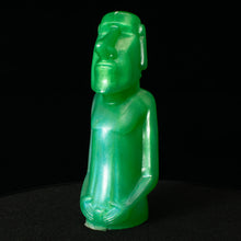 Load image into Gallery viewer, Mini Moai Figure, Green and Interference Blue Swirl