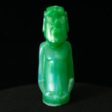 Load image into Gallery viewer, Mini Moai Figure, Green and Interference Blue Swirl