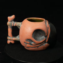 Load image into Gallery viewer, Parrot Skull Tiki Mug, Matte Terra Cotta with Green