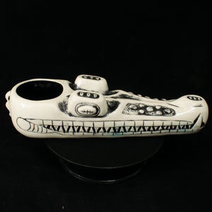 Terrible Tiki Crocodile Mug - Black Wipe away MFG Error